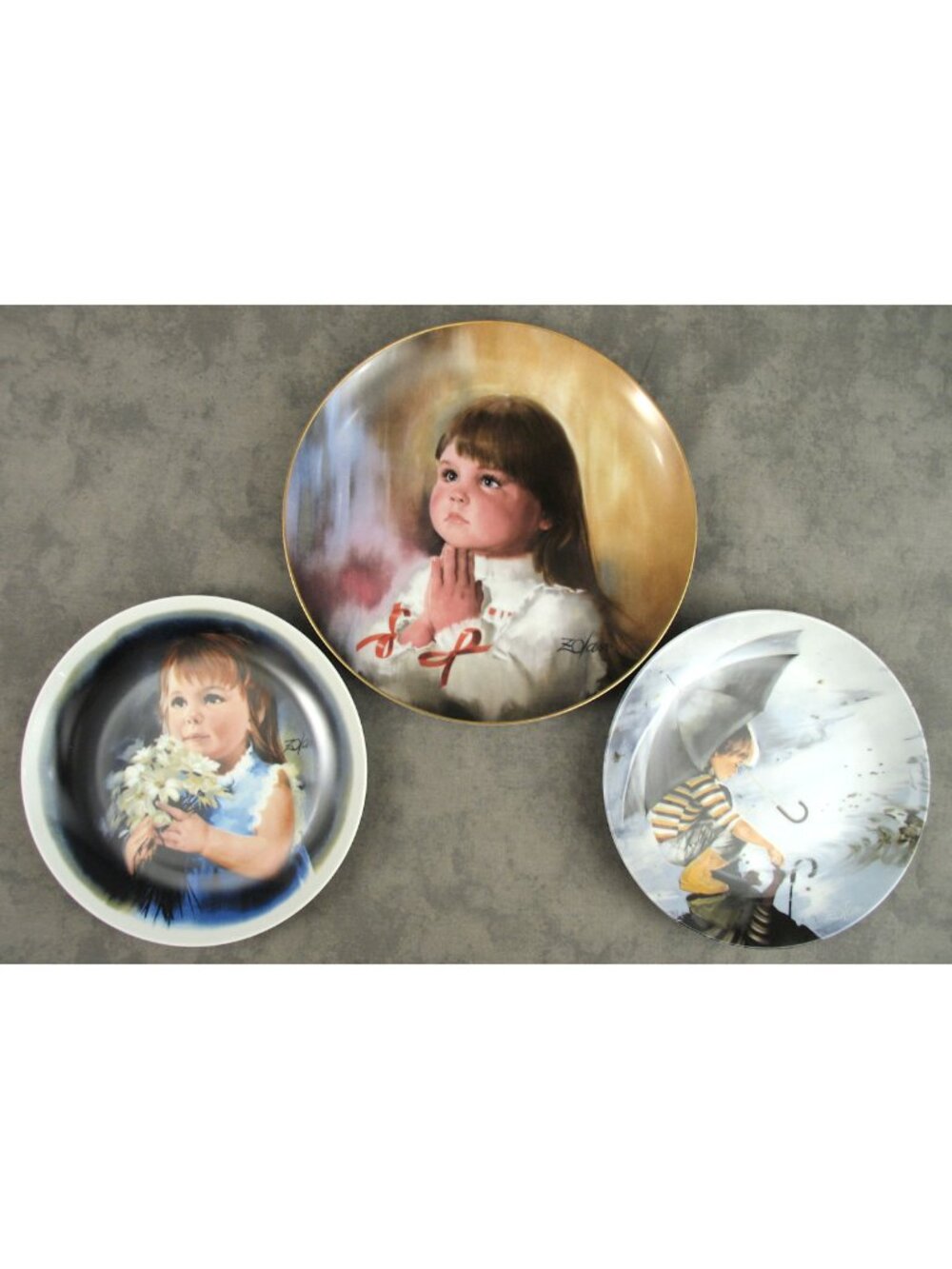 Donald Zolan Full Size Collector Plates Set of 3 with COAs